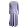 thumbnail image 4 of Women Fashion Solid Long Sleeve V Neck Button Casual Dress Long Dress Midi Summer Dress Dress Wrap Beach Dresses for Women Long Maxi Daytime Dresses for Women Casual Dresses Women Summer Women Long, 4 of 4