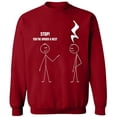 thumbnail image 2 of OXI Crewneck Sweatshirt - Stop You're Under a Rest,Basic Casual Sweatshirts for Men's and Women Fleece Sweatshirt Long Sleeve- Antiquee Cherry Large, 2 of 2