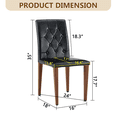 thumbnail image 3 of Tcbosik PU Leather Dining Chairs Set of 4, Upholstered Kitchen Armless Kitchen Chair with Button Tufted Back and Metal Legs for Living Room, Black & Walnut, 3 of 10