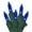 Blue, variant on Vickerman 50 Blue Dura-Lit Light on Green Wire, 23' Christmas Light Strand