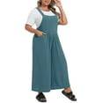thumbnail image 3 of Cueply Womens Plus Size Overalls Jumpsuits Causal Sleeveless Adjustable Straps Wide Leg Long Pants with Pockets, 3 of 9