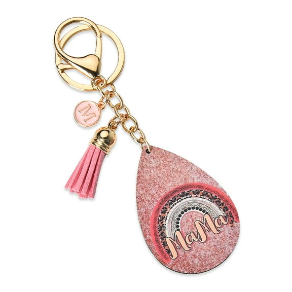 Cute Mom Keychain Gifts for Mommy Mothers Mother's Day Gift for Mother Birthday Gifts for Mom Leopard Print Keychain for Stepmom Stepmother Rainbow Keychain for Mom Mother In Law Tassel Keychain Gifts