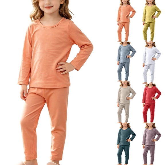 Bovxnpu Girls Boys Outfits Set Toddler Sleepwear Set Cotton Long Sleeve Top Pants 2 Piece Sleep Set