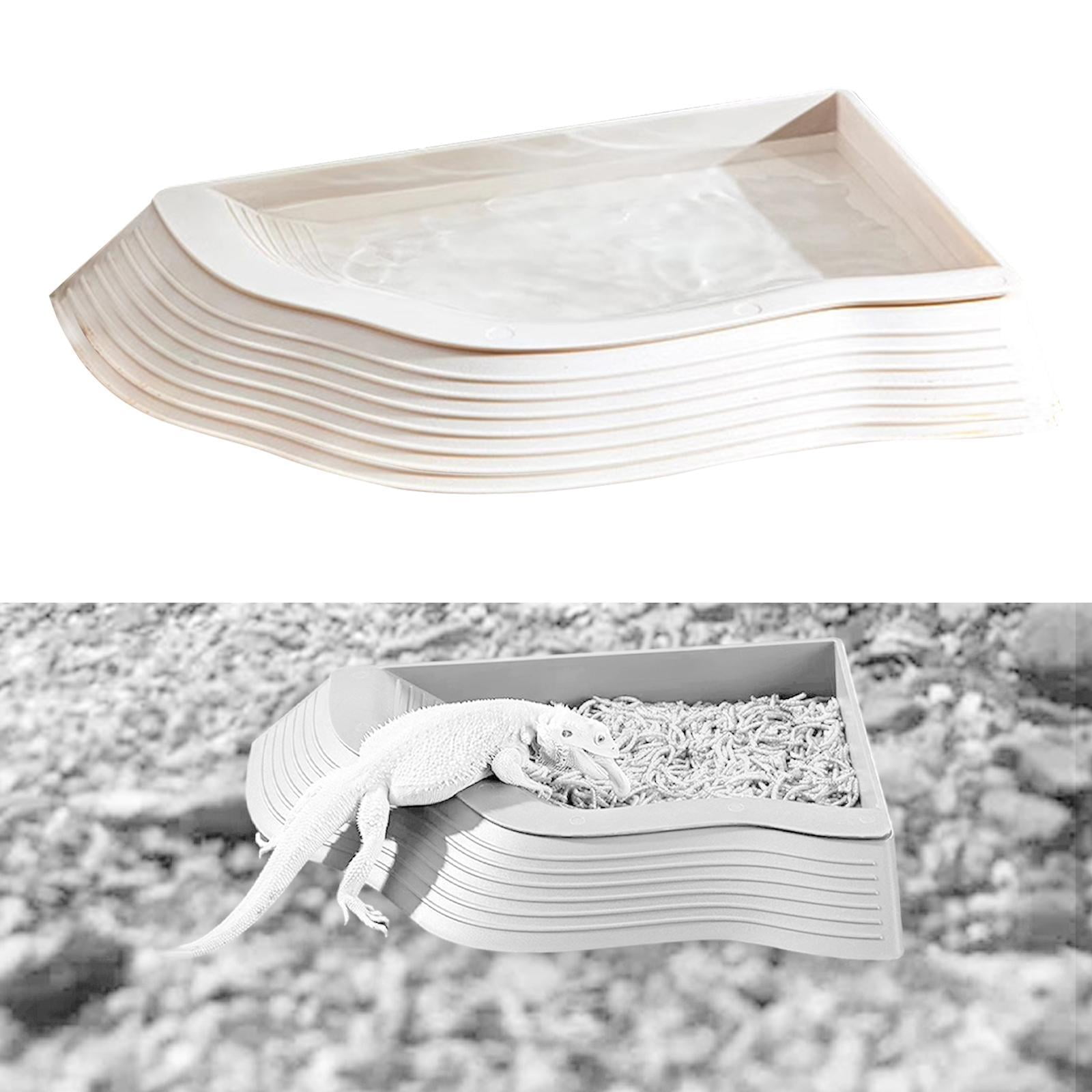 balikha Reptile Bathing Pool Reptile Bowl Aquarium Ornament Reptile Feeding Dish Tortoise Feeding Dish for Scorpion Gecko Chameleon S