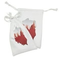 thumbnail image 2 of Polish Fabric Pouch Set of 2, Graphical Map in Flag Colors and of the State, Small Drawstring Bag for Toiletries Masks and Favors, 9" x 6", Vermillion Pearl, by Ambesonne, 2 of 2