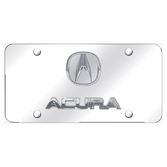 Automotive Gold Plaque d'Immatriculation D.ACU.P.CC Chrome Acura Logo/Name; Plaque de Chrome; Acier Inoxydable
