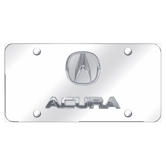 Automotive Gold License Plate D.ACU.P.CC Chrome Acura Logo/Name; Chrome Plate; Stainless Steel
