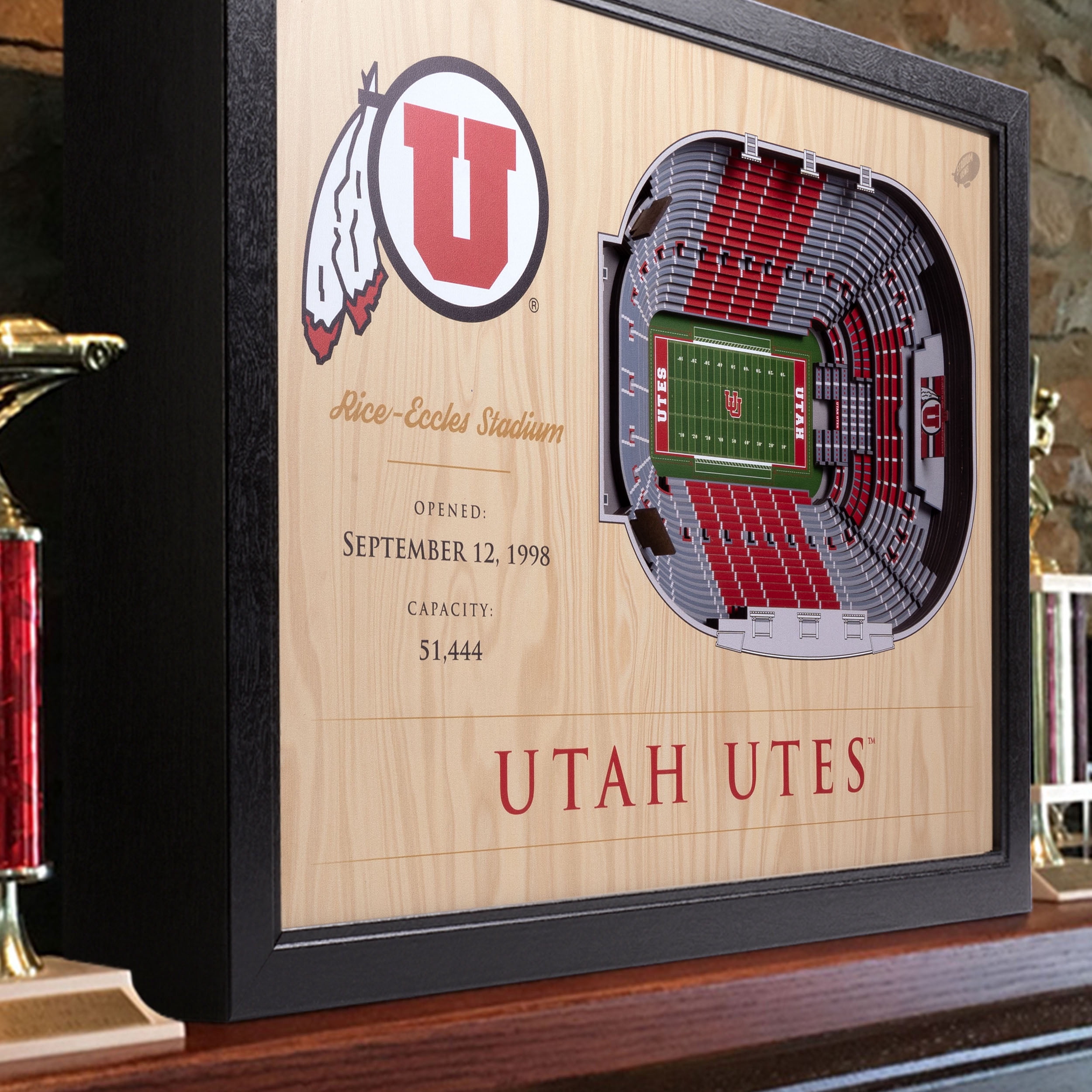 YouTheFan NCAA Utah Utes FB 25-Layer Stadiumview Wall Art