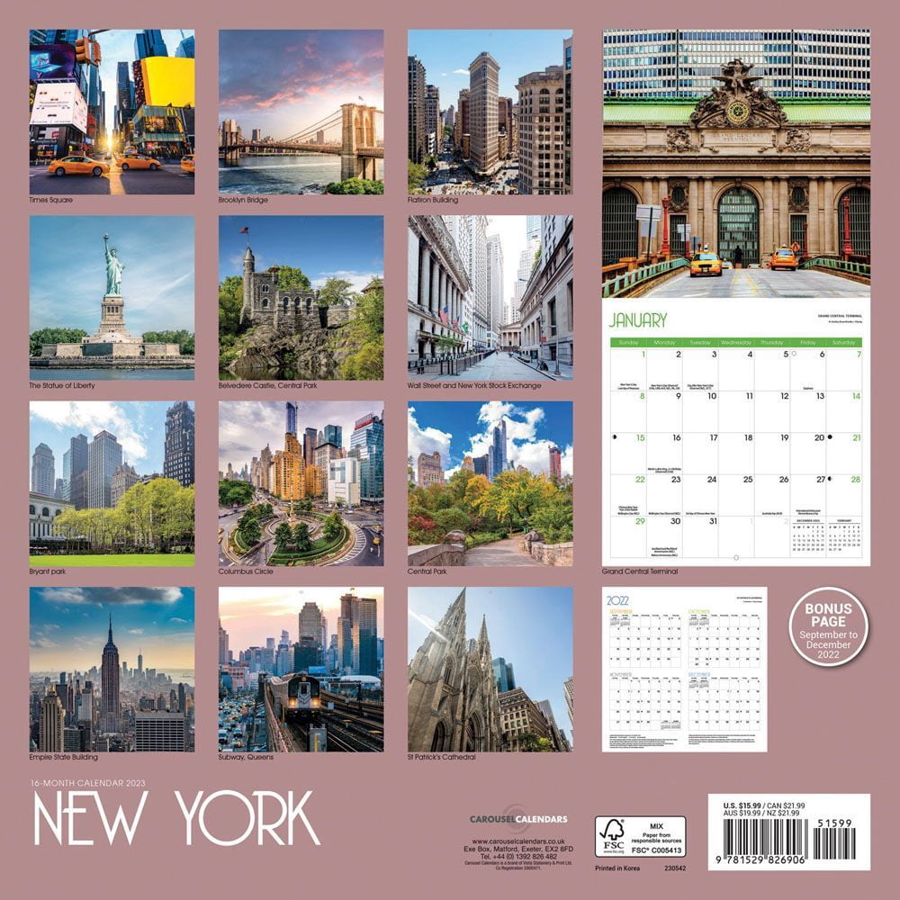New York 2023 Wall Calendar - Walmart.com New York 2023 Wall Calendar - Walmart.com