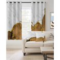 thumbnail image 2 of Brown Gold Marble Blackout Curtains 39 Inches Length, Modern Abstract Marble Crack Texture Window Treatment Thermal Insulated Drapes for Bedroom Living Room 2 Panels 55x39 Inches, 2 of 8
