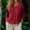 A1 Red, variant on Women's Cotton Linen Button Down Shirt Pleated Dropped Shoulder Gauze Shirts Hot Weather Clothes for Women Crew Neck Tops Peasant Blouses Plain Blouse Boho Top Solid Color Top Elbow Sleeve