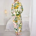 thumbnail image 5 of Junzan Fruit Print Womens Pajama Sets,Long Sleeve Button Down For Women Pjs 2 Piece, 5 of 9