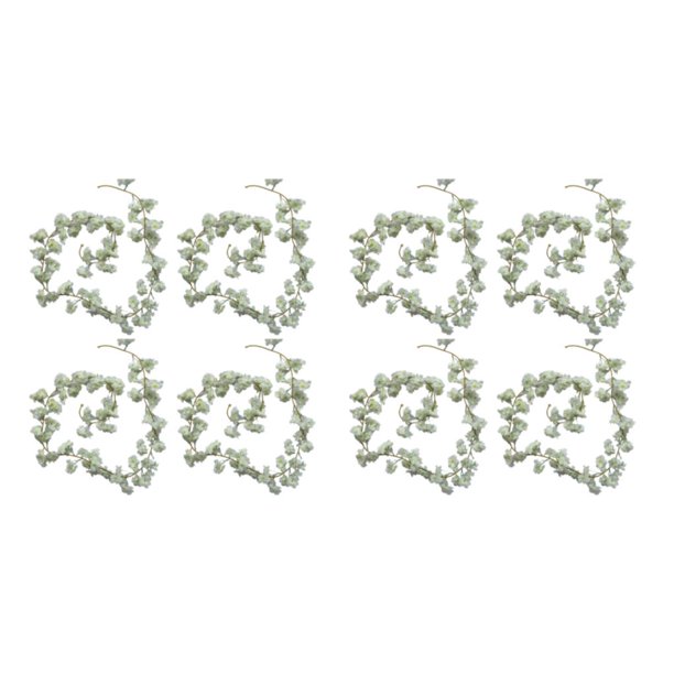 Matsuzay Guirnalda colgante de flores falsas para decoración del hogar, ecológica, fácil de limpiar, interior o exterior, 4 pack/lote blanco 135 cabeza 2Conjunto