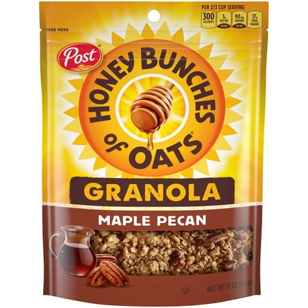 Honey Bunches of Oats Maple Pecan Granola Cereal and Snack, Good Source of Fiber, made with Whole Grain Breakfast Cereal, 11 Ounce