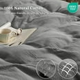 thumbnail image 6 of 100% Cotton Muslin Duvet Cover Set Twin Size,2 Pcs Ultra Soft Breathable & Lightweight Gauze Bedding Set with 1 Pillowcase,Textured Home Decor with Button, 68"×90" Dark Grey,No Insert, 6 of 14