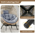thumbnail image 2 of Gymax Wicker Stationary Egg Chair Lounge Basket Sofa Chair w/ Heavy-Duty Metal Frame Gray, 2 of 6