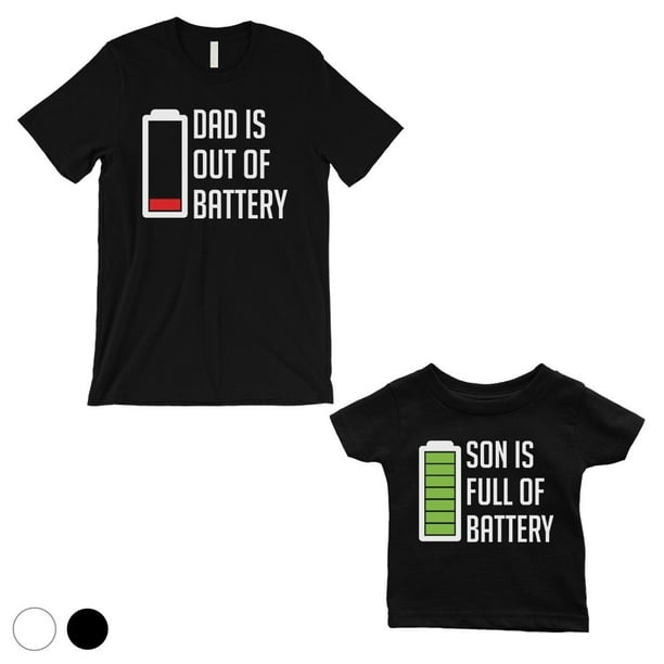 Dad And Son Battery Dad and Baby Matching Gift T-Shirts White - Walmart.com - Walmart.com