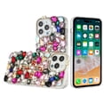 thumbnail image 3 of For Apple iPhone 15 (6.1") Cross Bling Crystal 3D Full Diamonds Pearl Luxury Sparkle Rhinestone Glitter Hybrid Cover ,Xpm Phone Case [ Multi Rainbow ], 3 of 3