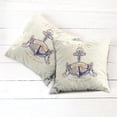 thumbnail image 6 of Ambesonne Ocean Throw Pillow Cover 2 Pack, Vintage Style Anchor Sign, 24", Orange Blue Yellow, 6 of 7