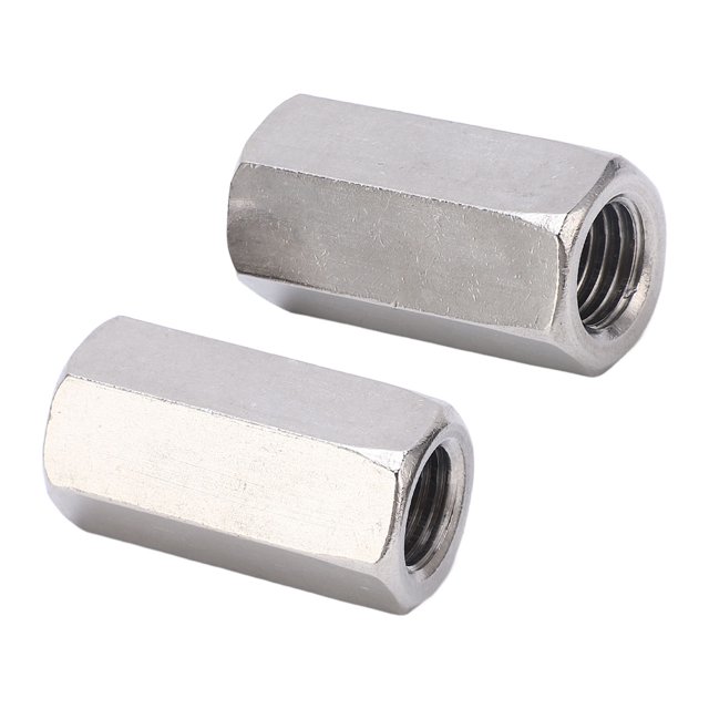 Tuercas De Acoplamiento Hexagonales, Tuerca De Conector De Acero Inoxidable Plateado, 2 Piezas Robustas Para Conexión