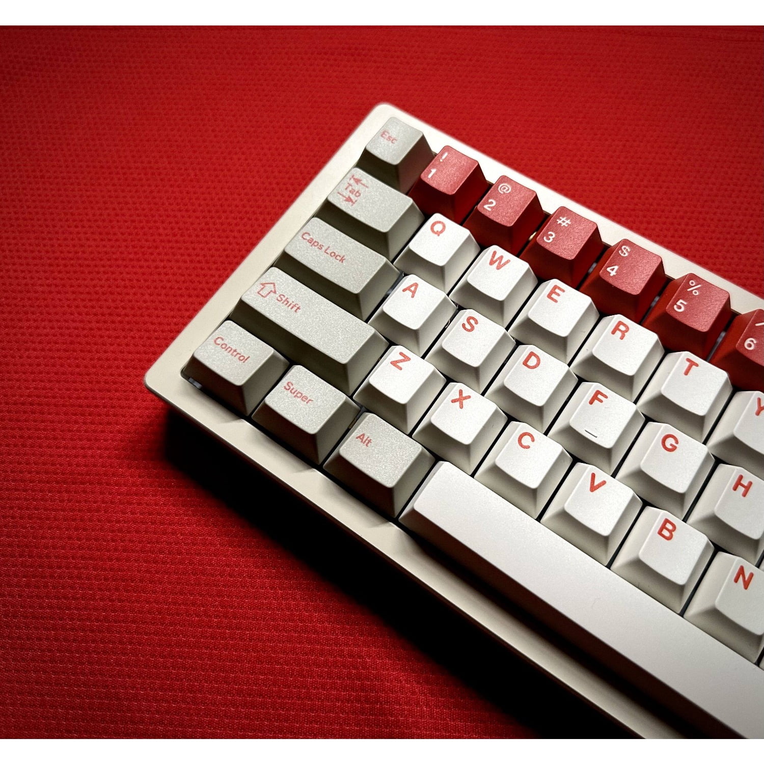 Red Theme PBT 5-Side Dye-Sublimation Keycaps, Cherry Profile Full Set for Custom Mechanical Keyboards