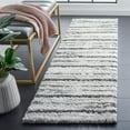 thumbnail image 2 of SAFAVIEH Berber Grayson Abstract Shag Area Rug, 2'3" x 8' Runner, Light Grey/Dark Grey, 2 of 8