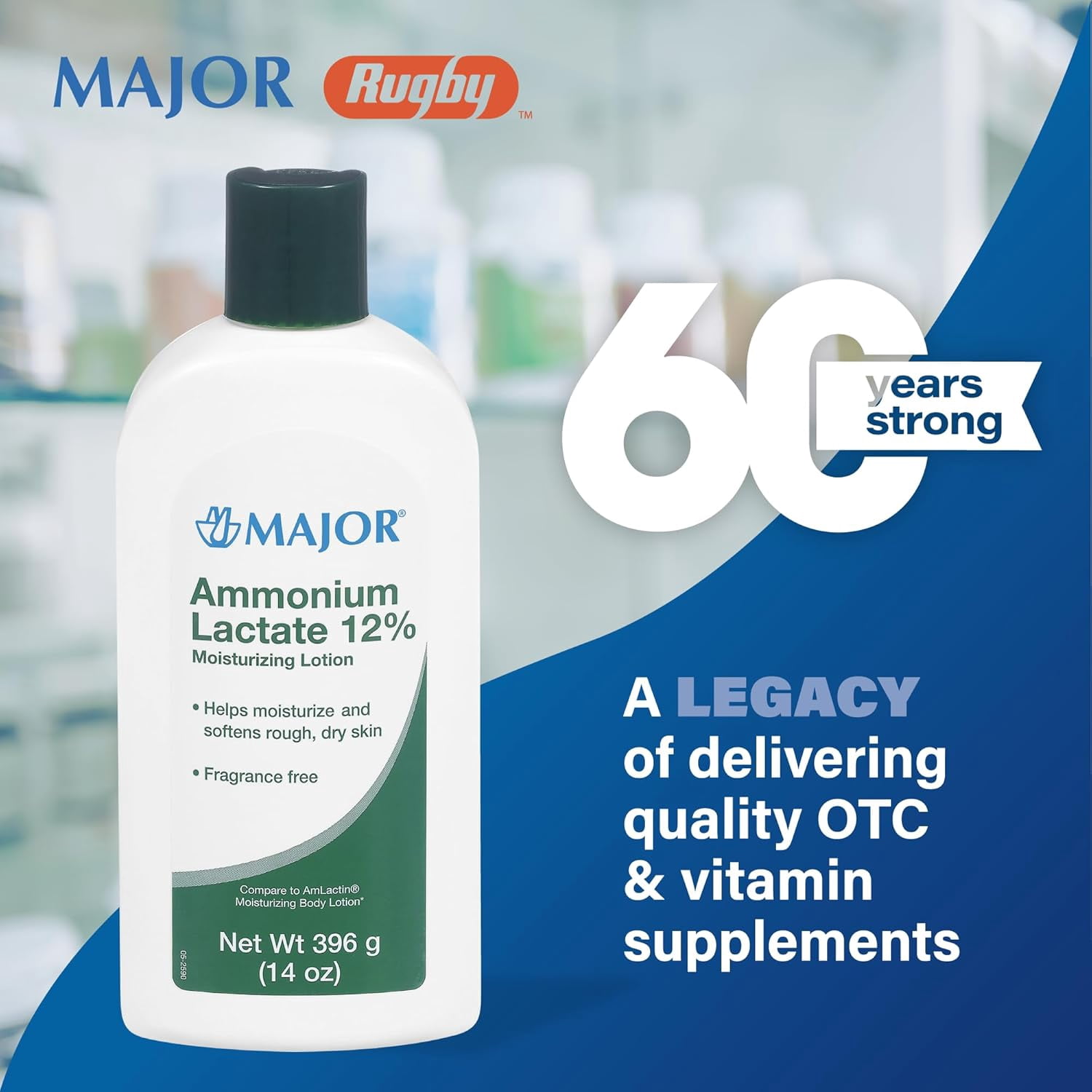 Major 12% Moisturizing Lotion, Hydrates, Softens, Exfoliates Dry 