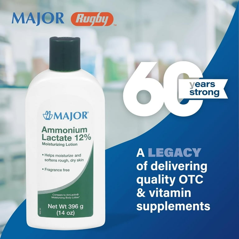 Major 12% Moisturizing Lotion, Hydrates, Softens, Exfoliates Dry