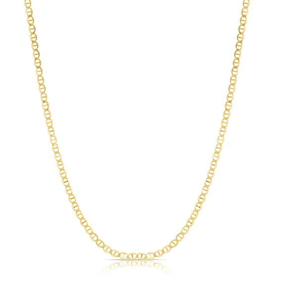Floreo 10k Yellow Gold 4mm Solid Mariner Link Chain Necklace 20 Inch