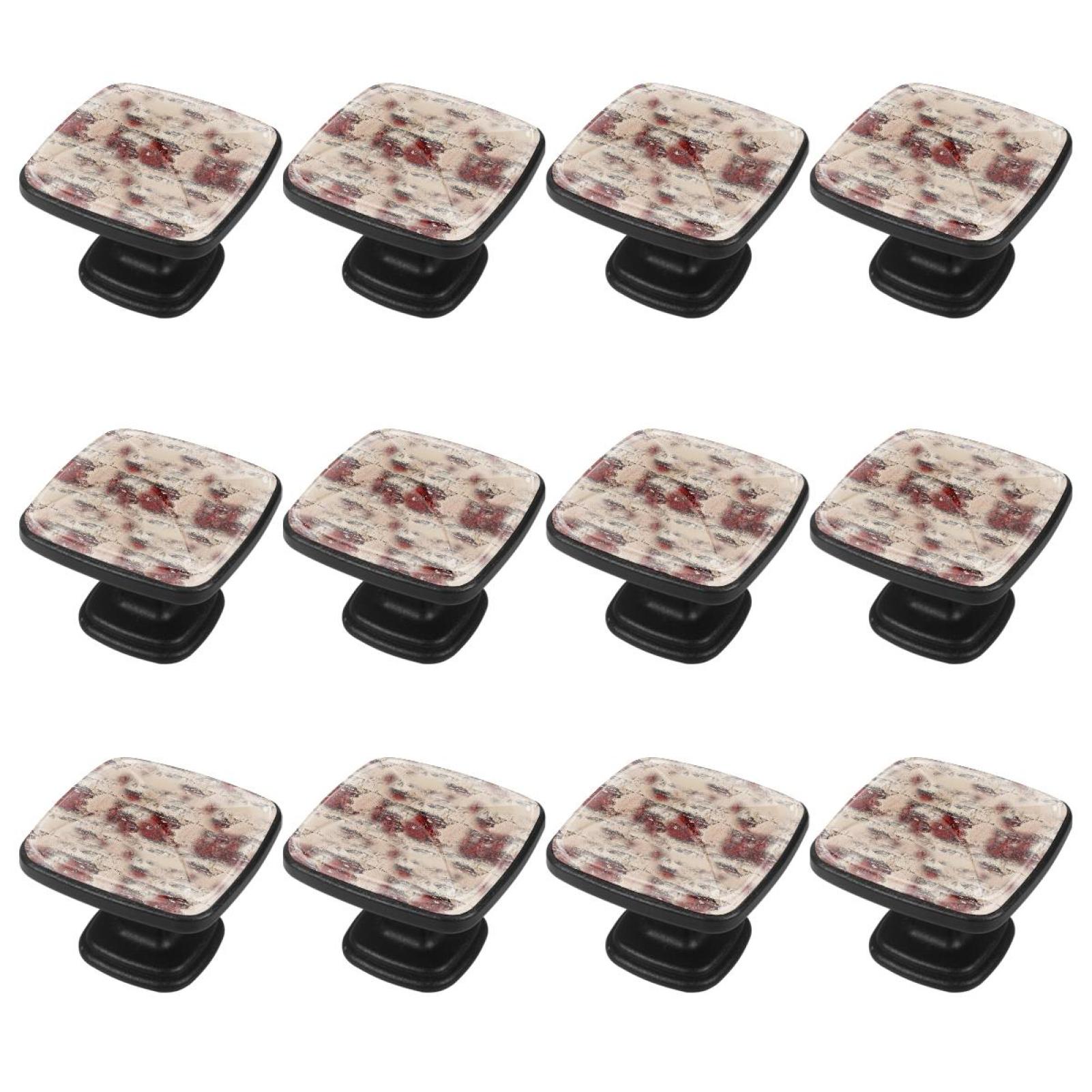 12 Pcs Cabinet Handle Drawer Pulls Abstract Texture Knobs with Screws ...