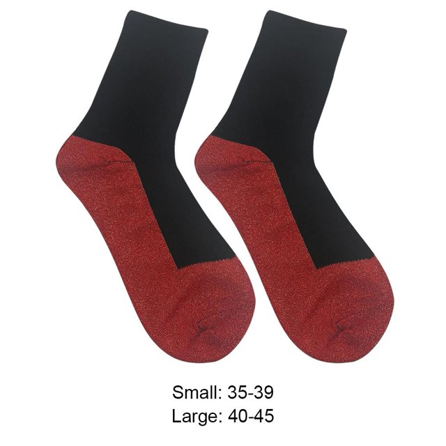 Calcetines de fibra aluminizada Aislamiento de fibra de calor debajo de los calcetines deportivos de esquí (rojo) Likrtyny Para estrenar