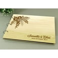 thumbnail image 2 of Wood Wooden Floral Engraved Bride & Groom Advice Book Personalized Rustic Wedding Guest Book, 2 of 6