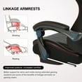 thumbnail image 3 of Gtplayer Pro Gaming Chair with Footrest, Dual Bluetooth 5.1 Speakers PVC Leather Recliner, Red, 3 of 7
