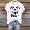 thumbnail image 6 of AGWOLF Womens Tops for $5 Happy Easter Shirts for Women Cute Letter Printed Rabbit Graphic Tee Casual Short Sleeve Crewneck Tops Easter Gift for Teen Girls, 6 of 6