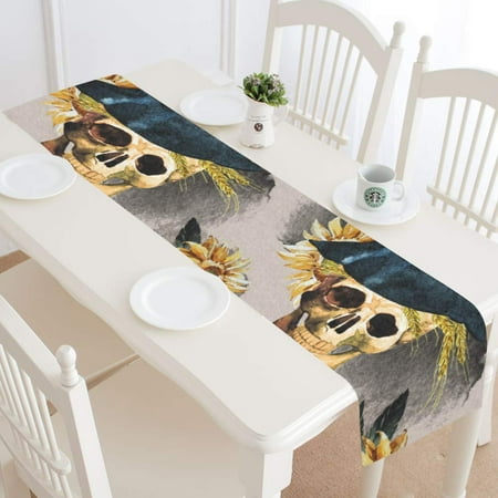 

MKHERT Halloween Ghosts Table Runner for Wedding Party Banquet Decoration 16x72 inch