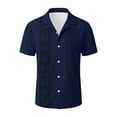 thumbnail image 3 of Xdegoge Button Down Shirt for Men Camp Collar Short Sleeve Casual Boho Vacation Streetwear Regular Fit Tribal Geometric Graphic Print Lightweight Soft Summer Spring Tops, 3 of 3