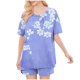 thumbnail image 4 of Conjunto de Pijama de las Mujeres de Moda Casual Color Sólido Casa Manga Corta Cuello Redondo Superior Y Pantalones, Ropa de Salón, 4 of 8