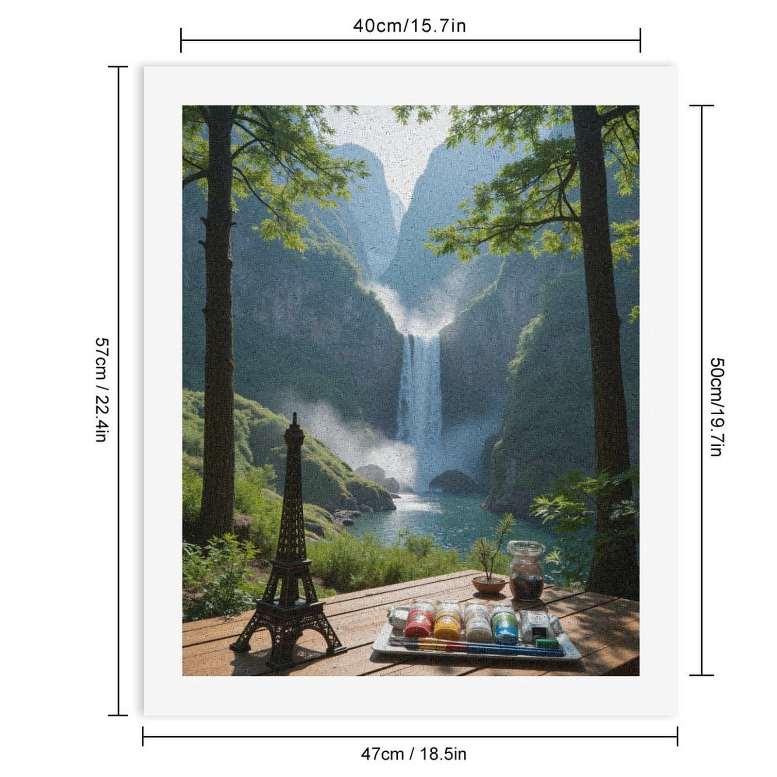 Paint By Numbers Kit for Adults Beginner - Waterfall Tranquility Art Supplies DIY Canvas Painting Kits for Adults, Frameless Paint By Number for Adults for Home Wall Decor 16x20 Inch