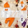 thumbnail image 4 of 12-18 Months Newborn Infant Baby Boy Halloween Outfit Pumpkin Long Sleeve Romper Overalls Suspender Pants And Hat Boys And Girls Baby Romper Pajamas Crawling Clothes, 4 of 9