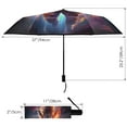 thumbnail image 3 of Floating Astronaut and Colorful Nebula Compact Sun Umbrella Windproof Travel Umbrellas for Rain Strong Portable UV Protection, 3 of 8