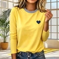 thumbnail image 6 of Zormilly Long Sleeve Shirts for Women Striped Crew Neck Casual Plus Size Blouses Heart Printed Fashion Loose Fall Outfits, S-5XL, 6 of 6