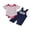 Style 1, variant on Loicainy Baby Toddler Boy Girl 4th of July Overalls Outfit 3 6 12 18 Months Patriotic Short Sleeve Striped Romper with Flag Embroidery Pants 2Pcs Clothes Set