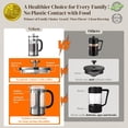 thumbnail image 2 of French Press Coffee Maker 34oz 1 L, No Plastic Touching Cafe, Heat Resistant Thickened Borosilicate Glass, Stainless Steel Brewer, Cold Brew Cafetera Teapot for Kitchen Travel Camping, Silver, 2 of 9