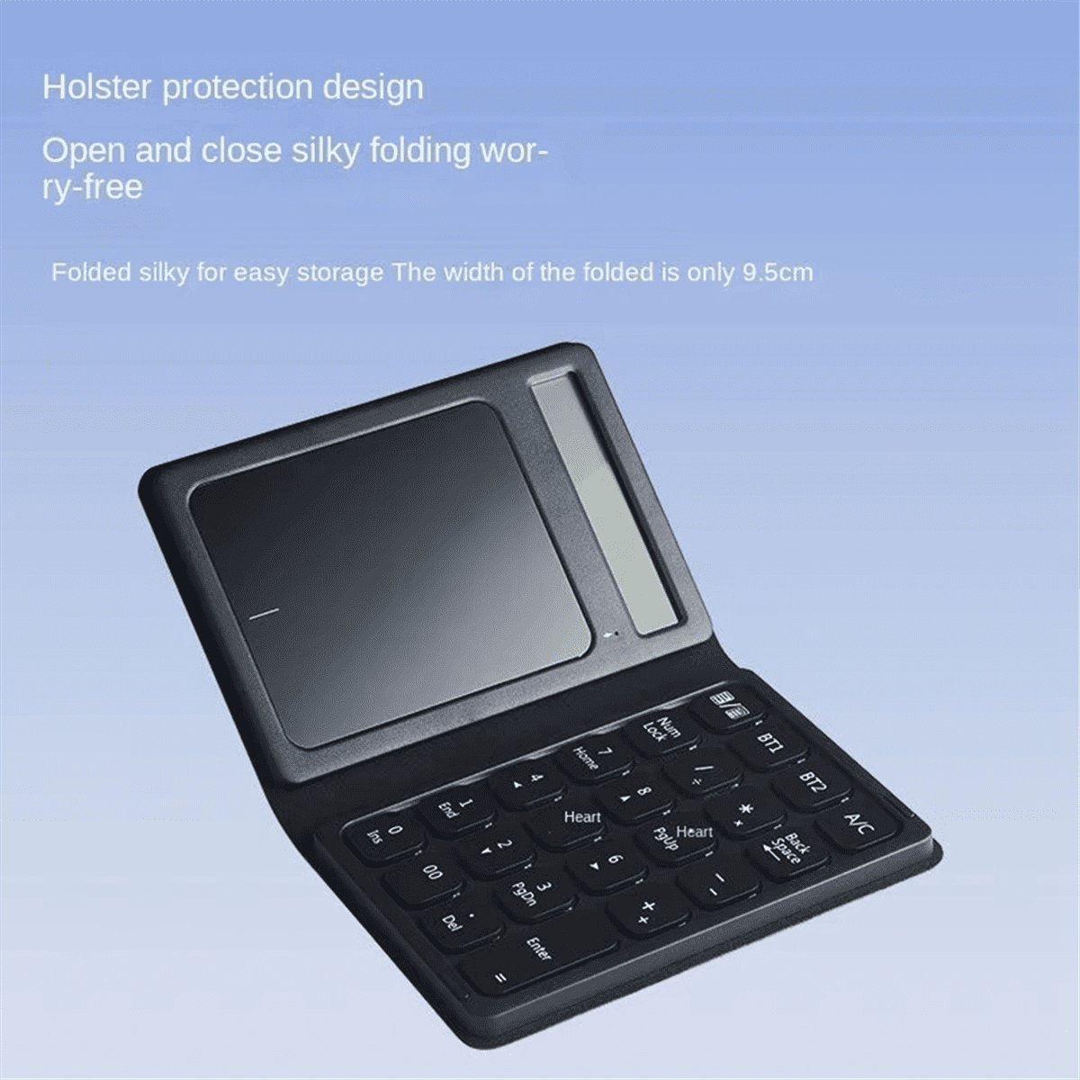 Foldable Bluetooth Numberic Keyboard with Touchpad Portable 3in1 Calculator Wireless Number Keypad for PC Laptop,1 x Bluetooth Numberic Keyboard,Black