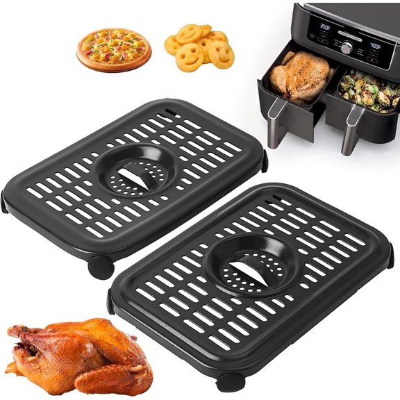 GWY Air Fryer Grill Pan for Ninja Foodi, 2-Pack Crisper Plate for DZ090/DZ201/DZ100