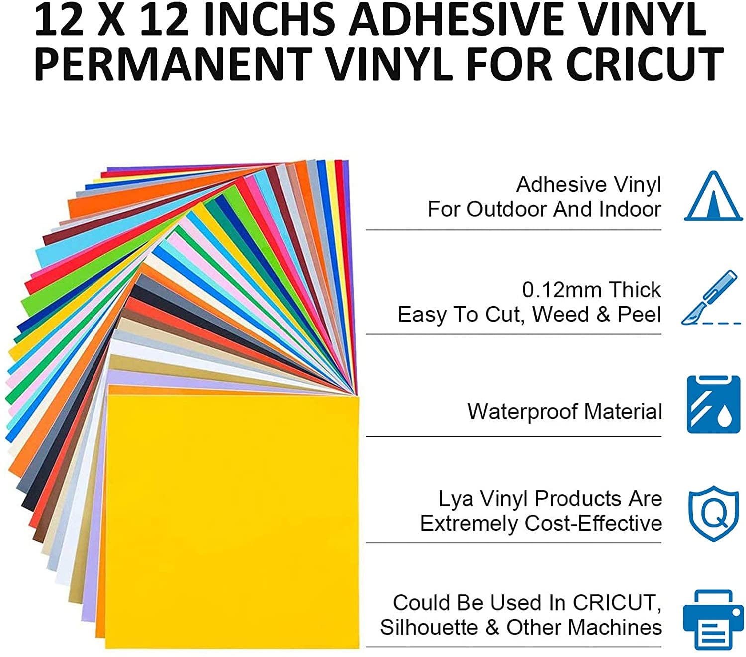 Lya Vinyl 80 Self-Adhesive Vinyl Sheets, 40 Each in Matte & Glossy