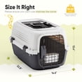 thumbnail image 6 of EDX Dog Crates for Small Dogs & Cat Carriers, Two-Door Plastic Pet Kennel, Top & Front Loading, 23", White&Black, 6 of 6