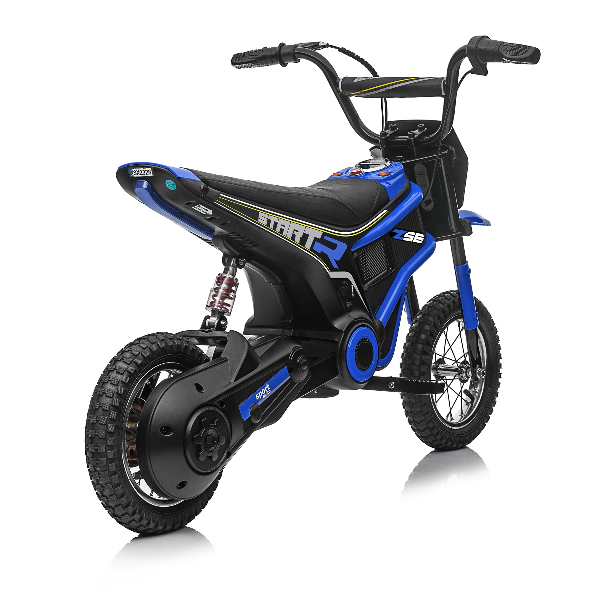 24V Dirt Bike,Neche 250W Electric Powered Motorcycle,Ride on Dirt Rocket with Shock Absorption Suspension for Kids Age 13+,Blue