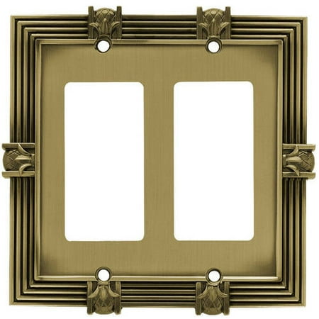 Double Gfci Solid Brass - Franklin Brass Pineapple Double Decorator / GFCI Wall Plate, Available in Multiple Colors