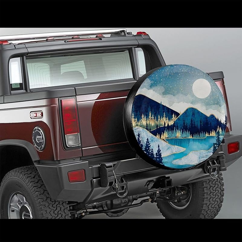 Spare Tire Cover American Flag Waterproof Dust-Proof Universal 14 Inch Wheel Protectors Camper Tire Cover Fit for RV Trailer Truck Jeep SUV Rav4 Motorhome Travel Trailer Accessories